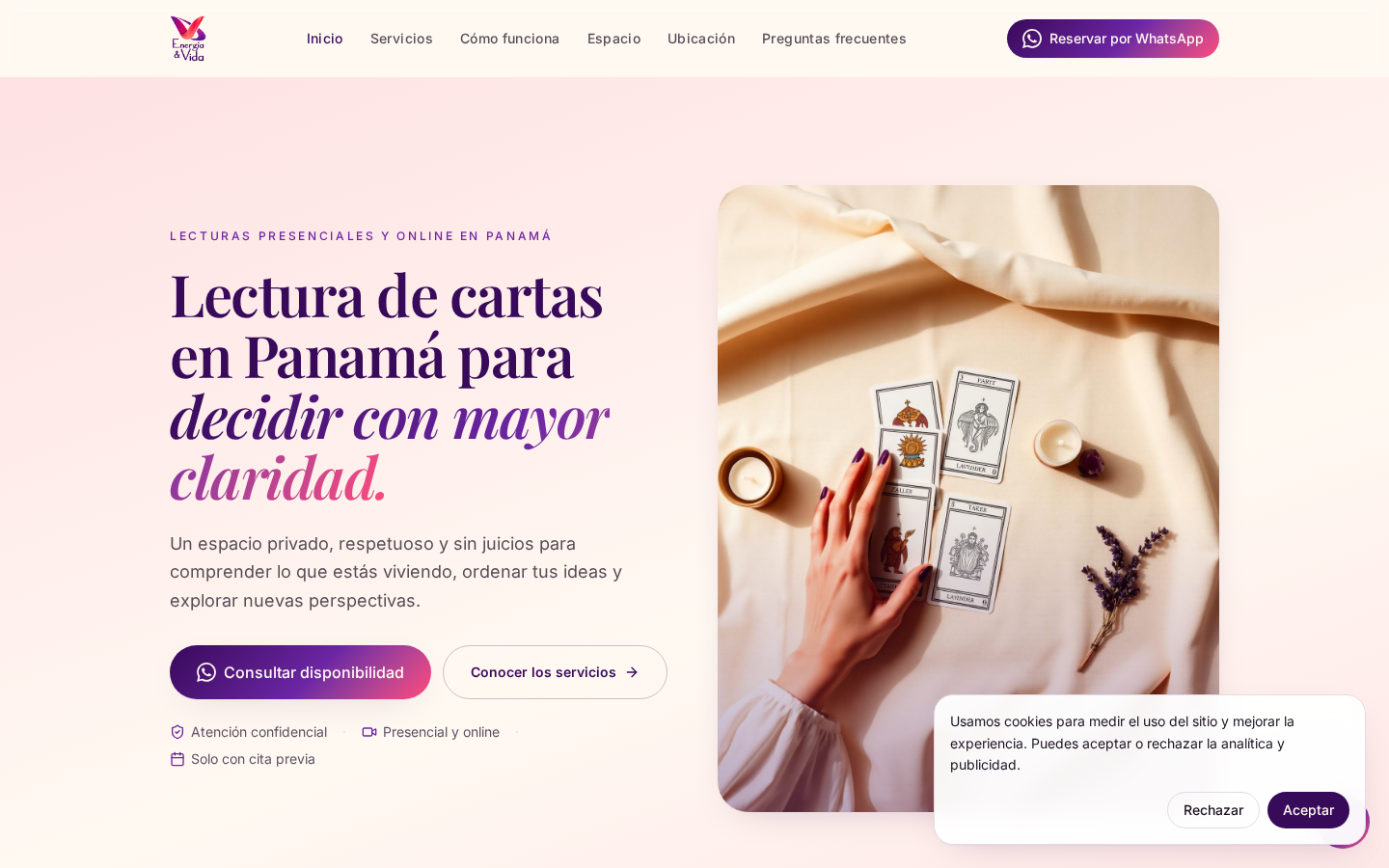 Sitio web de Energía y Vida PTY